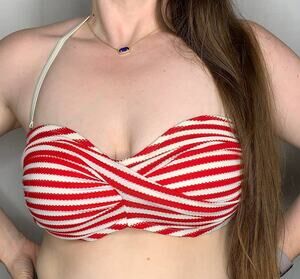 Vitamin A Ava Corset Red and White Stripe Bikini Top